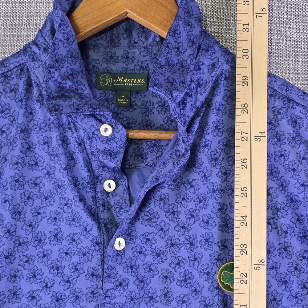 Berckmans Place Polo Shirt Mens Large Blue Masters 1934 Azaela AOP Peter Millar - Picture 9 of 14